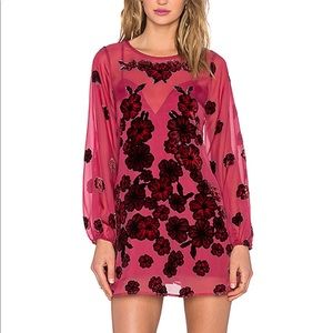 For Love and Lemons Heather Mini Dress- Burgundy